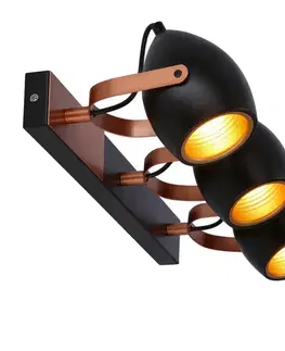 Černo-měděná nastavitelná bodová lampa E14 3x40W Anica