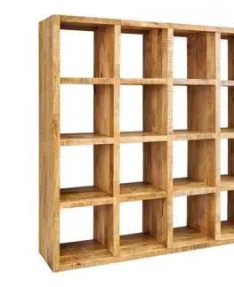Estila Moderní masivní regál Steele Craft z mangového dřeva ve světle hnědé barvě se čtyřmi úrovněmi 160 cm