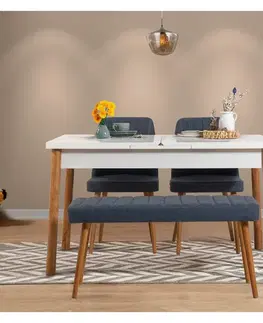 Jídelní set s rozkládacím stolem a židlemi (4 kusy) Santiago Atlantice-Navy Blue V2