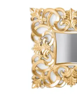 Estila Stylové antické čtvercové nástěnné závěsné zrcadlo Venice se zlatým ornamentálním rámem 75 cm