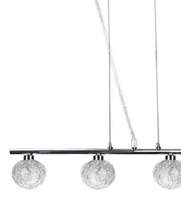 Závěsná lampa s chromovaným skleněným stínidlem a opleteným 4x40W koule