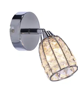 Nástěnná lampa Shiba lampa chromová 1x15W g9 stínidlo průhledné