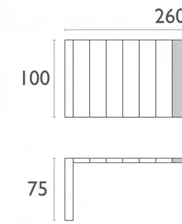Rozkládací zahradní stůl 260+40 cm