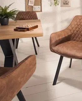 Estila Moderní designová židle Ventura v hnědé barvě 59cm