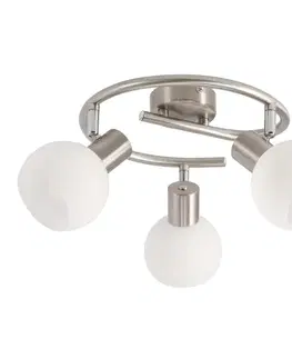 NOVO lampa sufitowa spirala satyna nikiel 3x40W E14 klosz biały