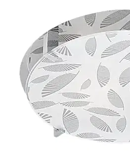 Stropní lampa chrom/bílá kulatá 30cm Fikus
