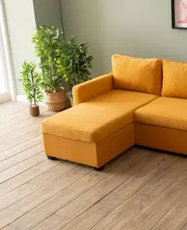 Rohová rozkládací pohovka Kado - Mustard