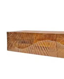 Estila Art deco masivní nástěnný TV stolek Cumbria z mangového hnědého dřeva s reliéfem paprsků a čtyřmi dvířky 200 cm
