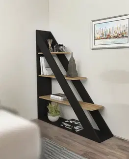 Knihovna Pisagor - Black, Oak