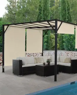 Pergola se stahovací střechou 4x4 m Dekorhome
