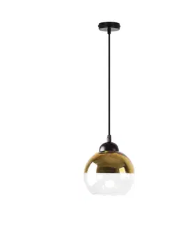 Závěsná lampa Contessa Černá 1X40 E27 Zlaté stínidlo