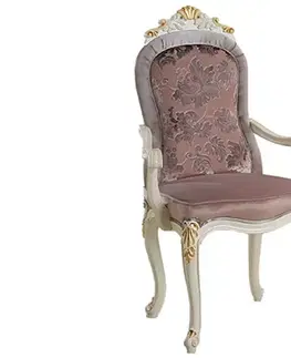 Estila Luxusní zdobená jídelní čalouněná židle Pasiones s opěrkami s čalouněním 111cm