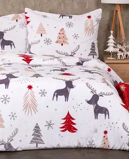 4Home Povlečení Cute reindeer mikroflanel, 160 x 200 cm, 70 x 80 cm