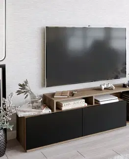 TV stolek Nexera - Walnut, Black