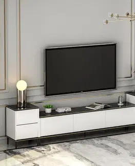 TV stěna / Sestava pod TV Imaj - White, Marble