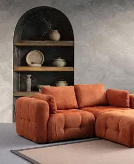 Rohová sedací souprava Amaris 2 Seater With Pouffe - Orange