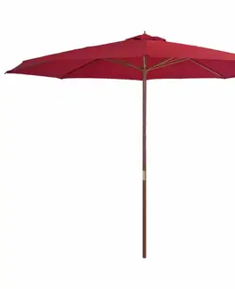 Slunečník Ø 350 cm látka / dřevo Dekorhome