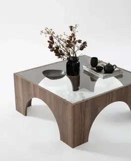 Konferenční stolek Seine - Transparent, Walnut