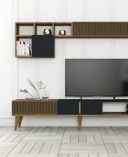 Televizní stěna Milen Walnut and Anthracite