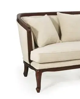 Estila Rustikální sedačka M-VINTAGE z masivního dřeva s béžovým čalouněním a třemi polštářky 160cm