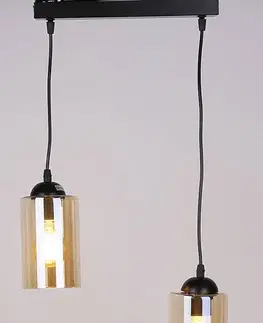 Závěsná lampa černohnědá 2xE27 Bistro