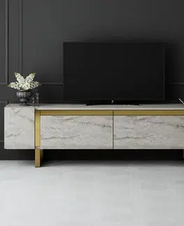 Televizní stolek Yildiz Travertine and Gold
