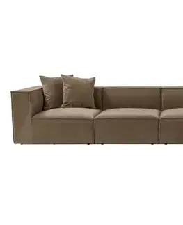 Rohová sedací souprava Sora (L1-O1-O1-1R-POUFFE ) - Brown