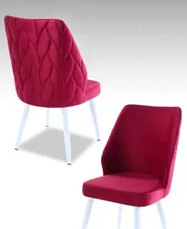 Sada židlí (2 kusy) Pufi - Tile Red, White