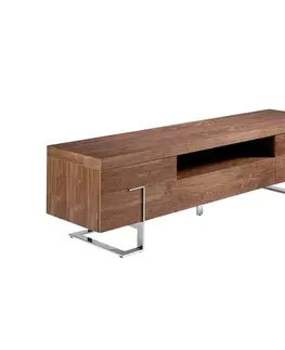 Estila Luxusní dřevěný TV stolek Vita Naturale s chromovými nožičkami 200cm