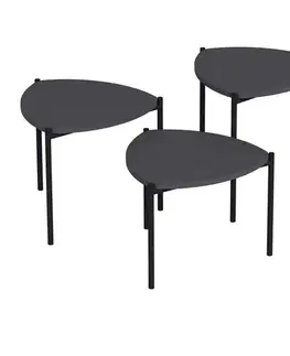Sada odkládacích stolků Lenny Anthracite, 3 ks