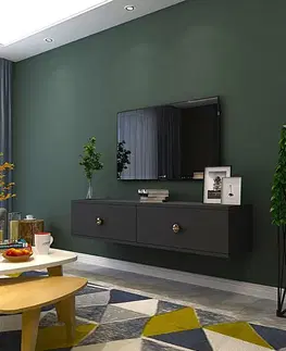 TV stolek Zuzu 120 - Anthracite, Gold