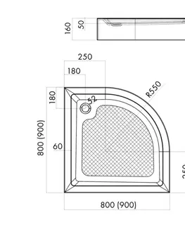 INVENA Sprchová vanička 16 cm 80x80cm AK-80-083-P