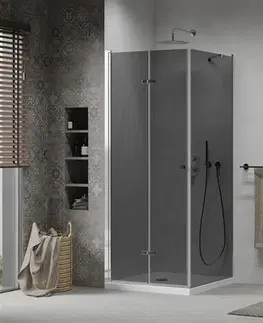 MEXEN/S Lima sprchový kout 80x80, grafit, chrom + bílá vanička se sifonem 856-080-080-01-40-4010