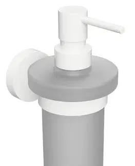 SAPHO X-ROUND WHITE dávkovač mýdla 230ml, mléčné sklo, bílá mat XR101W