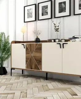 Skříňka Venedik Walnut and Cream