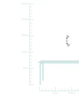 Stropní nástěnná lampa pásková bílá + dřevo 2x40W Puerto