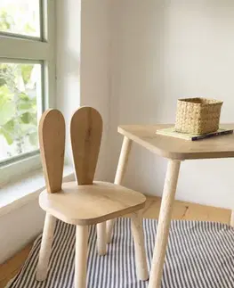 Kid's Table Set Bunny One Chair Set - Brown