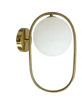 Nástěnná lampa Cordel, kartáčované zlato, 1x28W, G9, bílé stínidlo