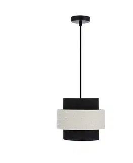 Závěsná lampa Benta černá 1x40W e27 stínidlo černá+krémová