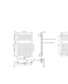 INVENA Koupelnový radiátor 540 x 800, černý UG-03-080-A