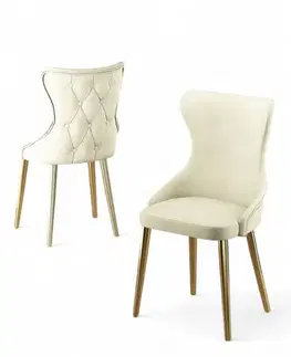 Sada židlí (4 kusy) Alpa - Cream, Gold