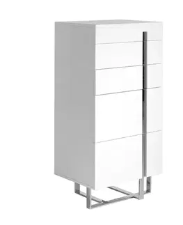Estila Moderní vysoká komoda Forma Moderna lakovaná bílá 120cm