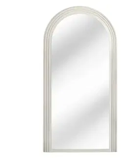 Estila Moderní art deco závěsné zrcadlo Swan s klenutým rámem se čtyřvrstvým designem v bílé barvě 160 cm