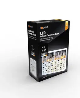 Solight LED adventní kalendář - kniha, 8x LED, 40x30cm, 2x AAA