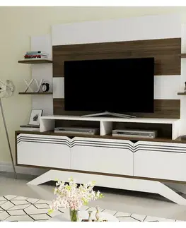 Televizní stěna Delpi Walnut and White
