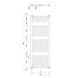 AQUALINE DIRECT otopné těleso s bočním připojením 450x1320 bílá ILR34T