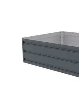Vyvýšený záhon pozinkovaný plech šedá Rojaplast