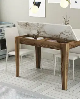 Jídelní stůl Kiev White and Walnut