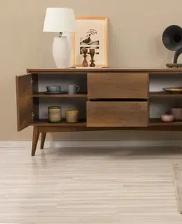Set s rozkládacím stolem, židlemi a konzolou (7 kusů) Vina 03 1053 - Walnut, Anthracite