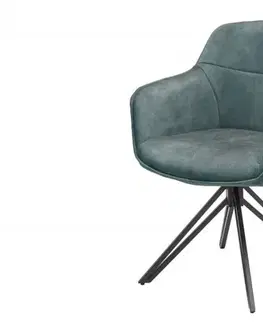 Estila Moderní židle Marmol se sametovým potahem petrolejové barvy 82cm